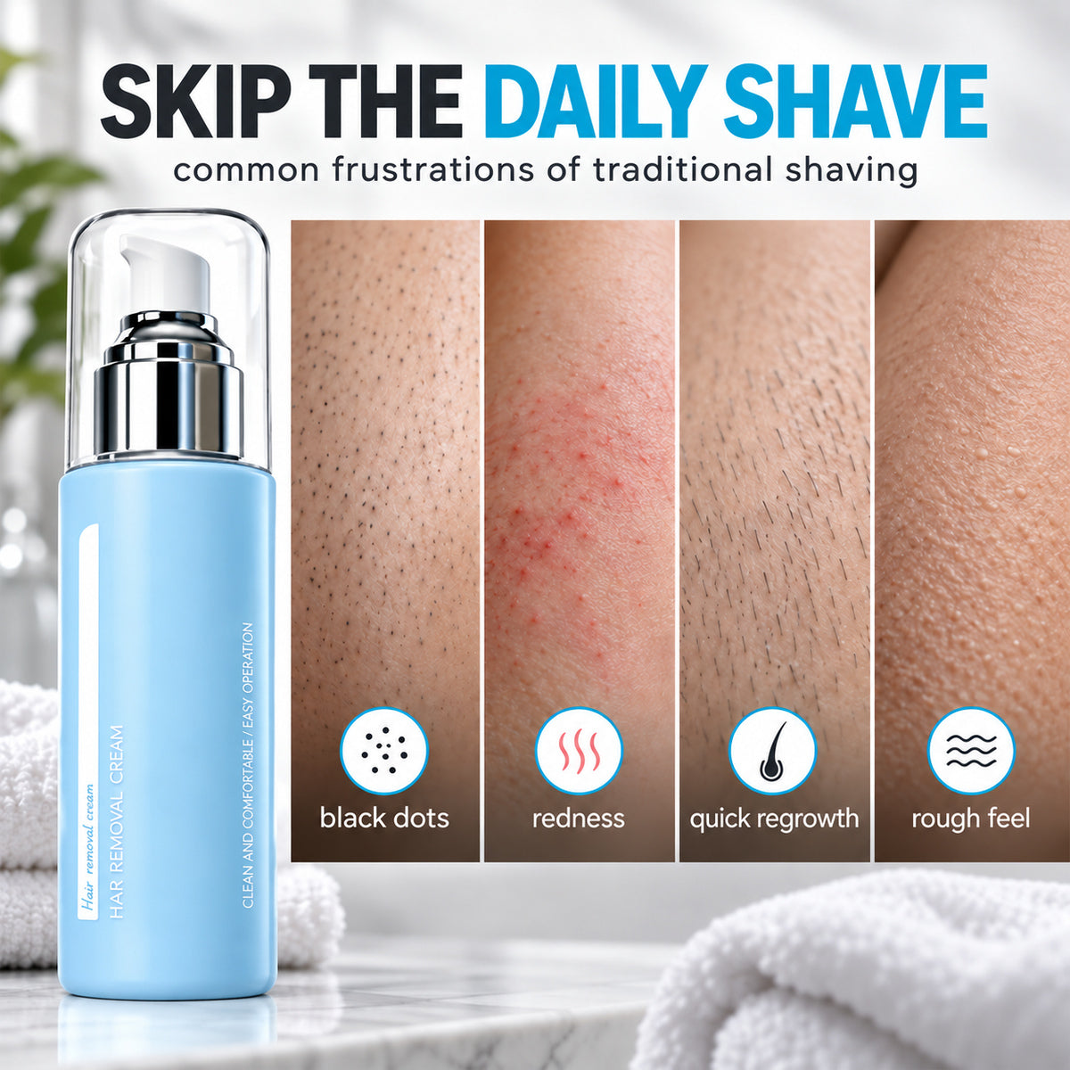 🥳2026 HOT SALE❄️🌸 Ice-Cooling Hair Removal Cream – instantly soothes sensitive skin. ✨