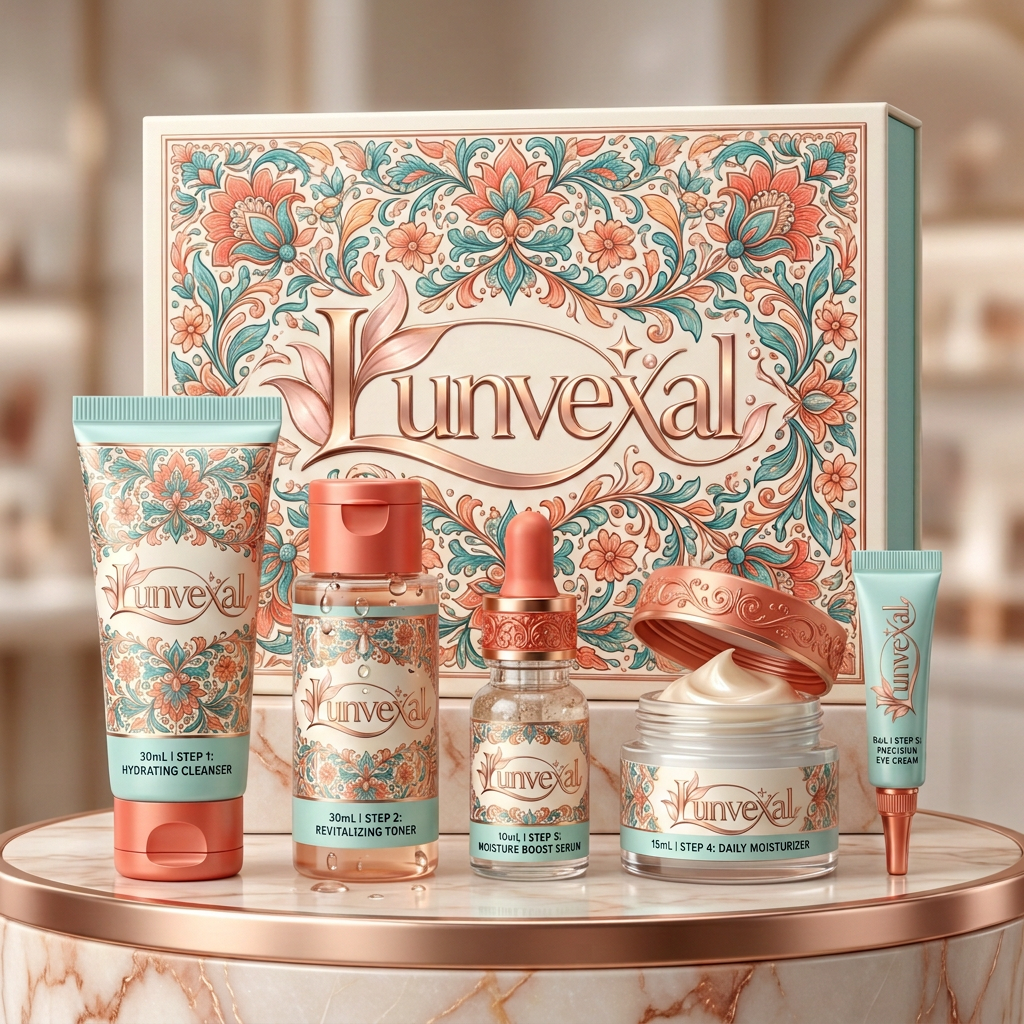 Everyday Hydration Five-Step Skincare Set with Cleanser, Toner, Serum, Moisturizer and Eye Cream
