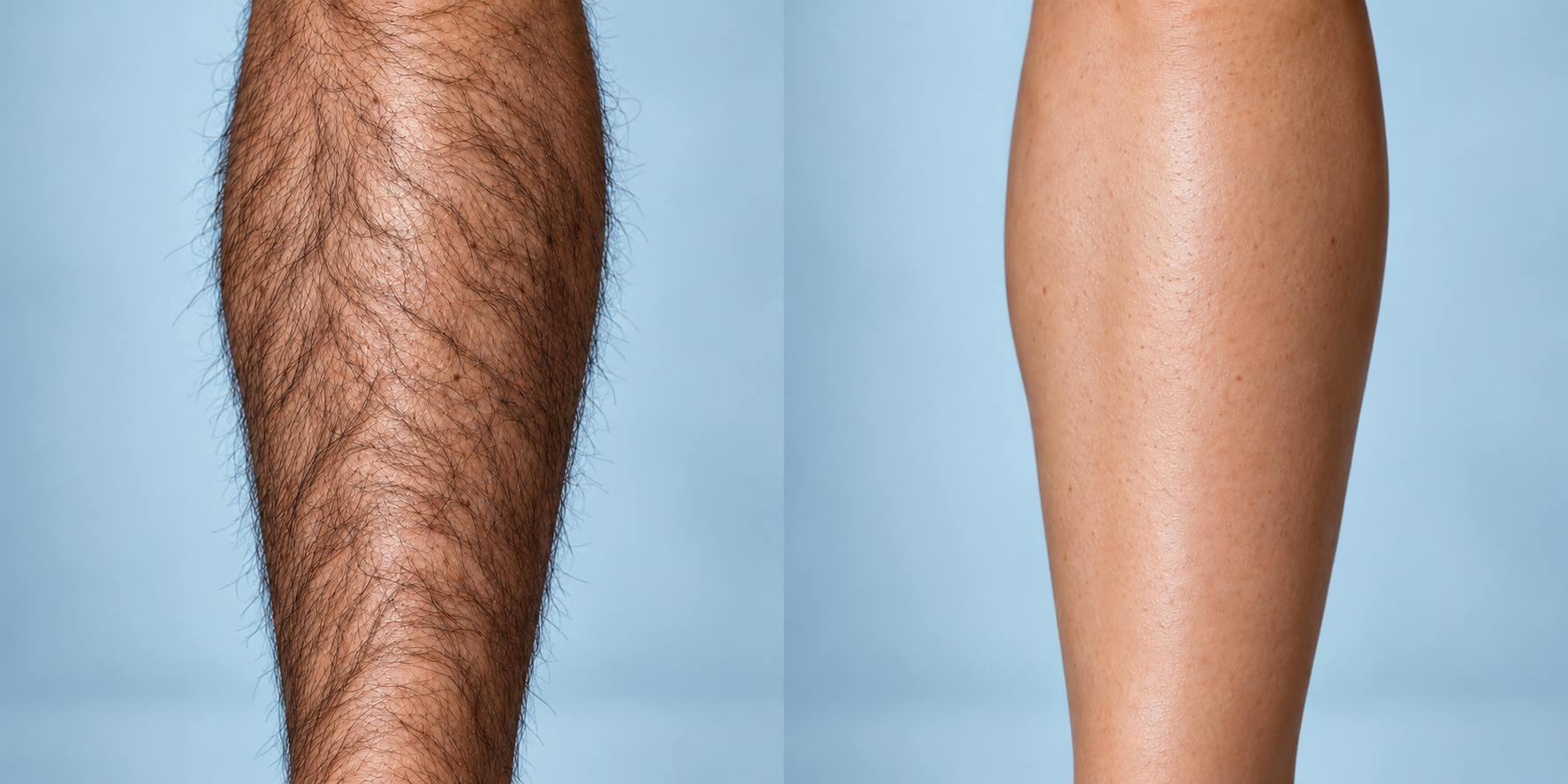 Before illustration: dense natural leg hair